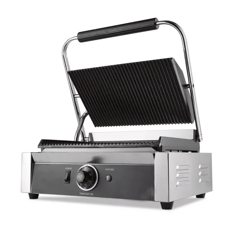 Panini Kontaktgrill - Rillet - Enkel Grillplate - 33,5cm